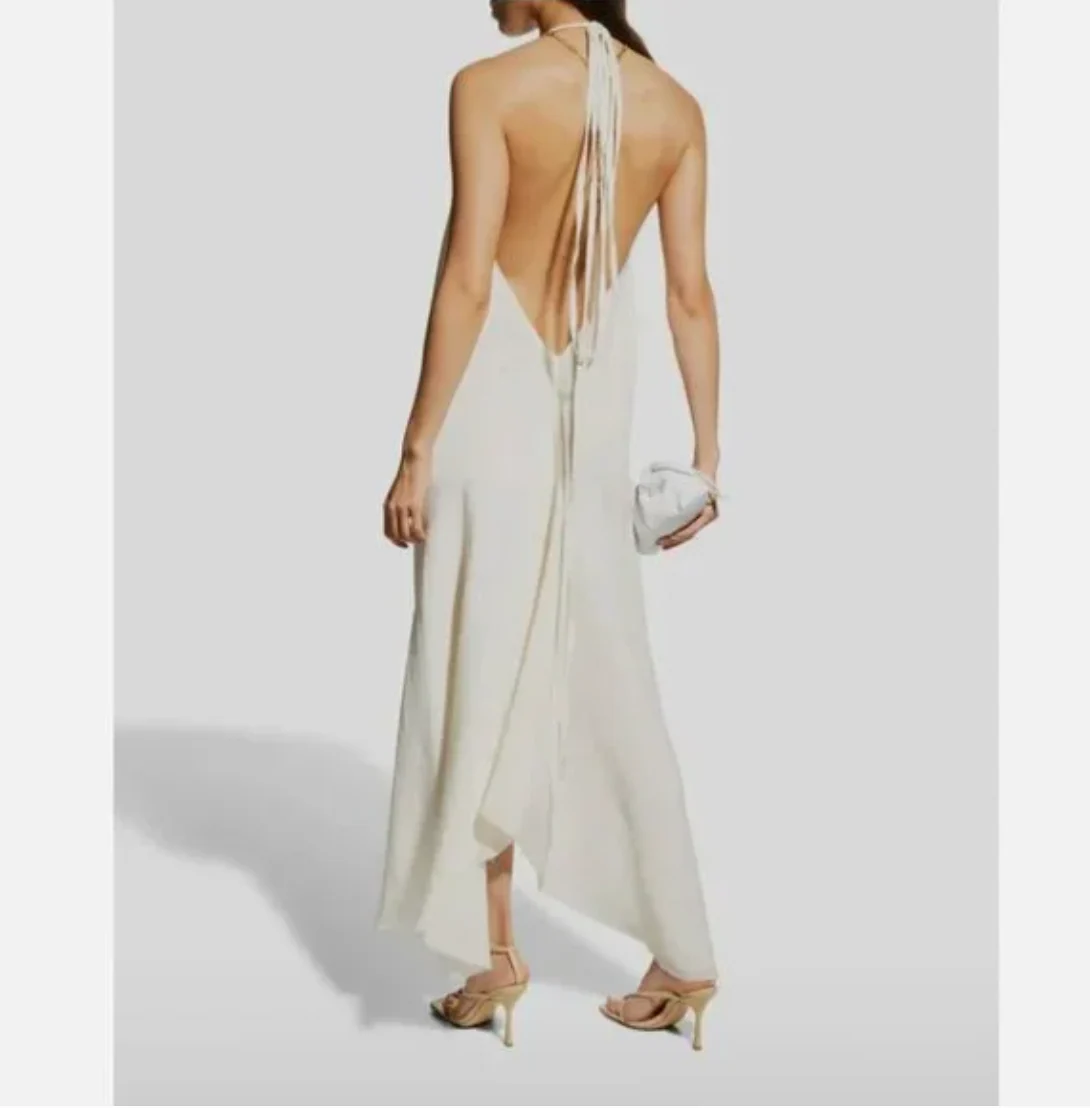 Aeron Women's Off White Sarla Open-Back Asymmetric Dress - Image 2