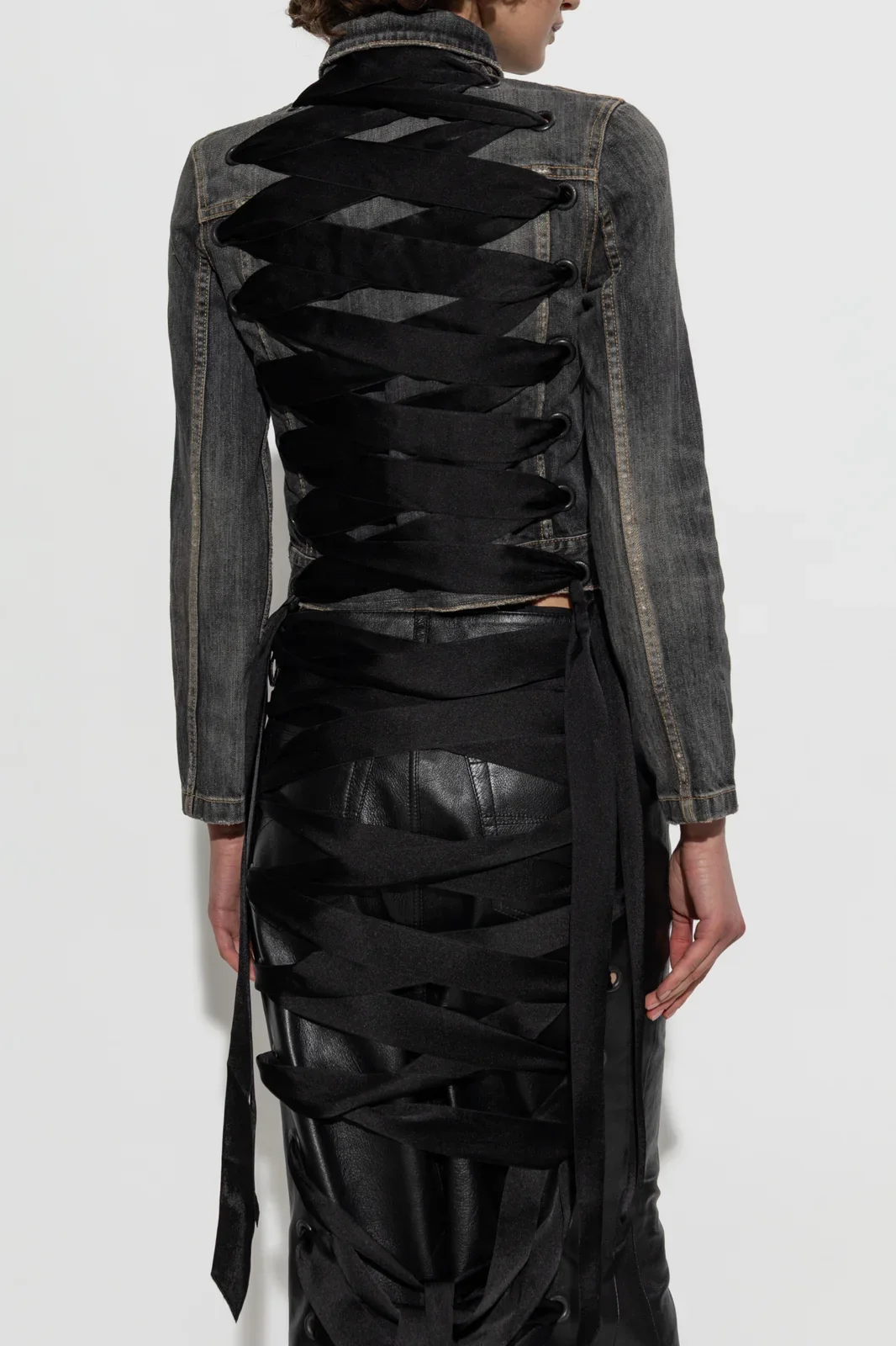 Balenciaga Lace-Up Denim Jacket - Image 3