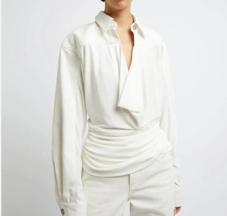 Christopher Esber Deconstruct Denim Cummerbund Shirt