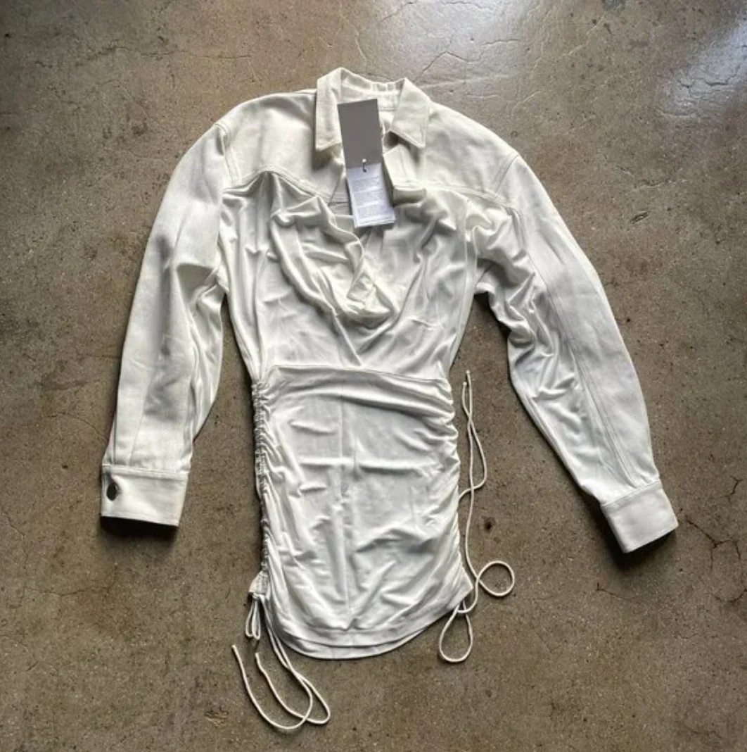 Christopher Esber Deconstruct Denim Cummerbund Shirt - Image 2