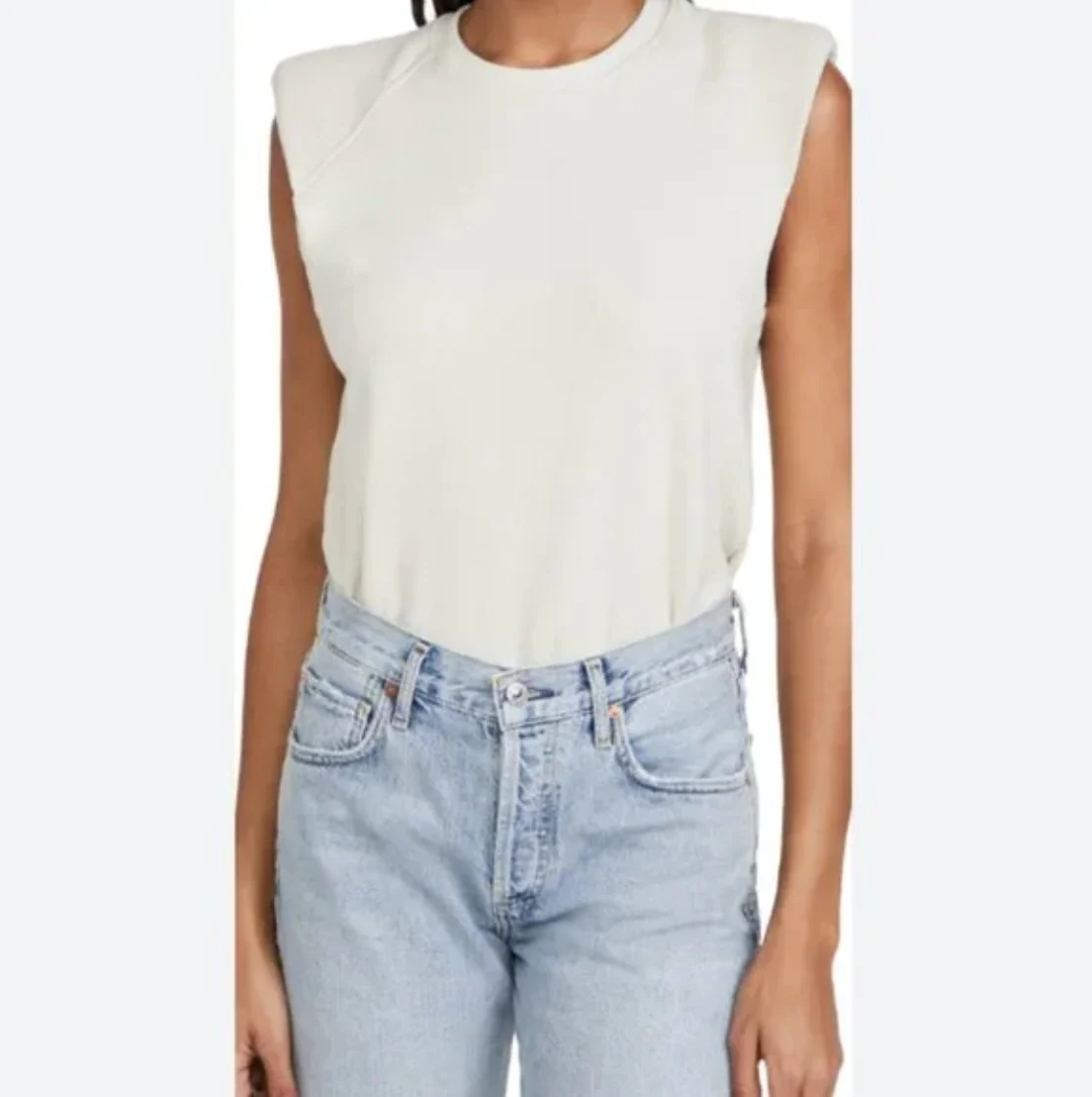 Jonathan Simkhai Channing Terry Sweatshirt Sleeveless Thong Bodysuit