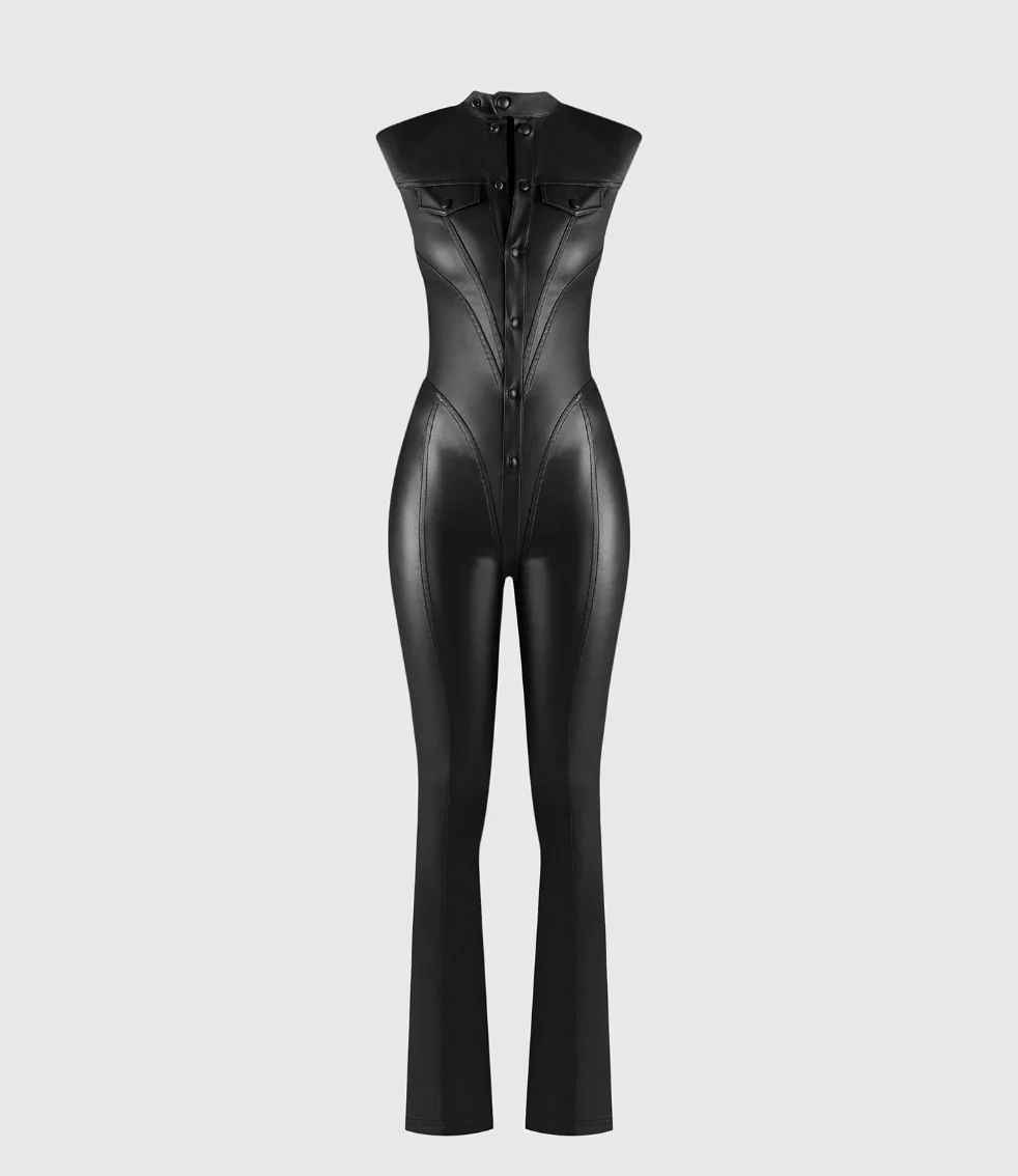 Manière De Voir Wax Coated Denim Jumpsuit - Image 2
