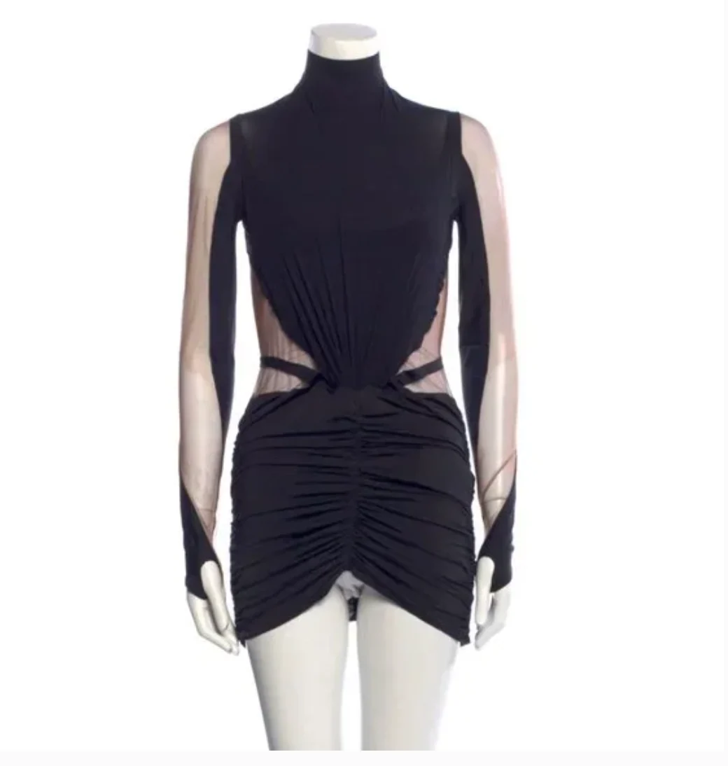 Mugler Turtleneck Mini Dress